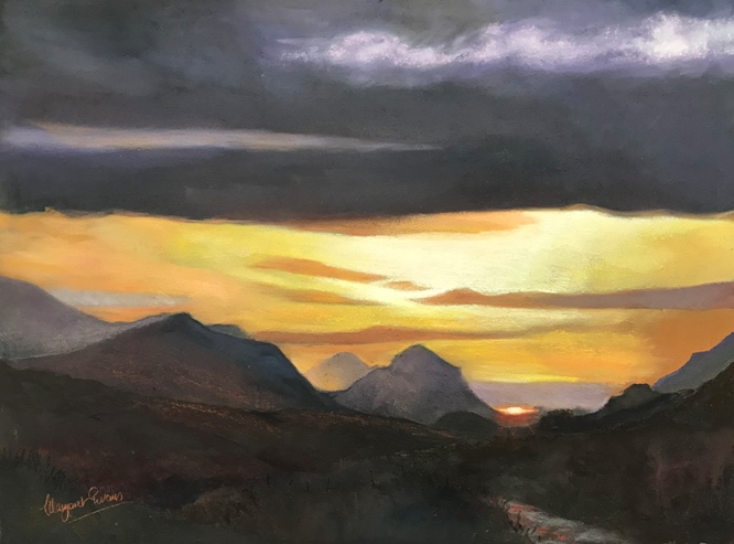 'Dark Clouds at Cuillins' by artist Margaret Evans